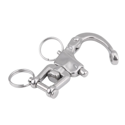 Killer Strength 316 Stainless Steel Jaw Swivel Snap Shackle With Quick Release Pin For Sailboat Halyard And Spinnaker Hook Straight Up Marine Gear Heavy Duty Hardware 70mm