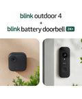 Guard Your Property With Zero Hassle Using This Five Camera Wirefree Home Security Kit That Delivers Hella Sharp 2K Doorbell Footage Quick Sync Module Hookup And Two Year Battery Life Modern Black including Blink Outdoor 4 and Blink Battery Doorbell.