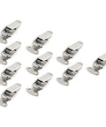 10 Pack Stainless Steel Spring Loaded Toggle Latch Clips For Cabinets Beefy Heavy Duty Cabinet Door And Drawer Latches Polished Silver