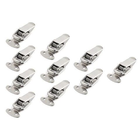 10 Pack Stainless Steel Spring Loaded Toggle Latch Clips For Cabinets Beefy Heavy Duty Cabinet Door And Drawer Latches Polished Silver