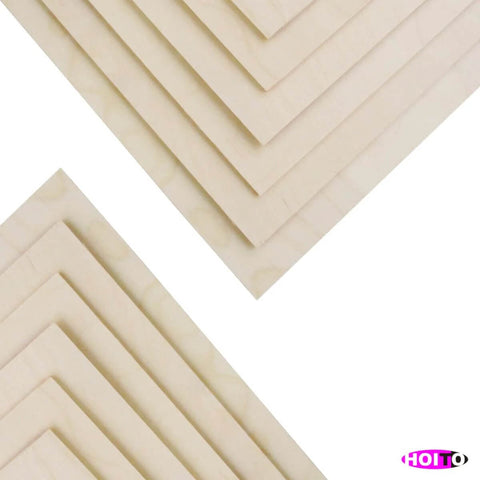 Baltic birch plywood sheets, six 3 mm thick, 12 x 18 in, light veneer; HOITO logo visible.