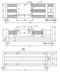 Technical drawing of Dual Shaft Ball Screw Linear Motion Stage With Stepper Motor Precision Electric Cross Slide Module 1000 Millimeter Stroke.