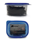 Heavy Duty No Sweat Number 6 By 1 Inch Drywall And Wood Screws in clear plastic tub, 330 pieces, rust resistant black phosphate coating.