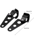 Dual Headlight Mount Brackets For 28mm-34mm Fork Tubes Motorcycle Headlamp Holder Kit, black stainless steel, 2-pack
