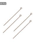 Red Copper Eye Pins 45mm 21 Gauge 0.7mm For Jewelry Making Findings DIY Craft Bead Stringing Necklaces Bracelets Earrings Head Pins Ideal 200 Pieces For Beaders DIYers And Craft Lovers, 200 pcs
