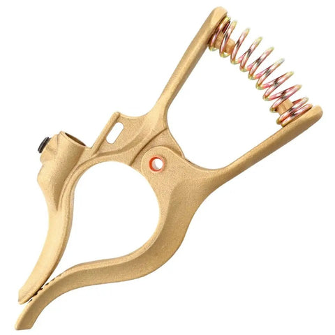 Beefy 300 Amp Ground Clamp For Welding Machines, Mig Tig MMA Plasma Welding, durable brass construction, easy grip handle visible
