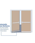 Diagram showing Semi-Mortised Automatic Door Bottom 36 Inch For Tight Seals And Smooth Quiet Closings With Durable Rubber Housings