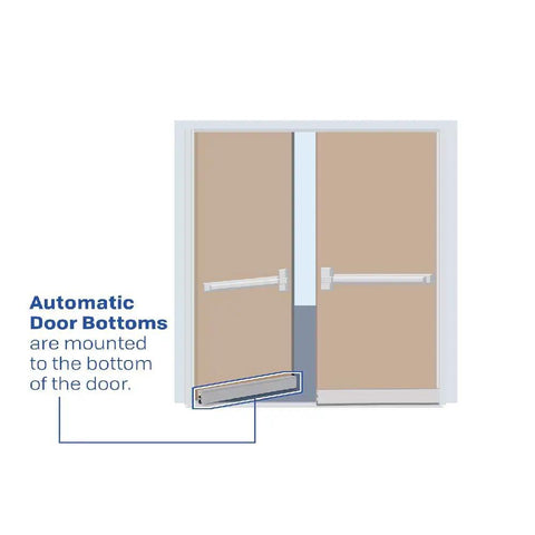 Diagram showing Semi-Mortised Automatic Door Bottom 36 Inch For Tight Seals And Smooth Quiet Closings With Durable Rubber Housings