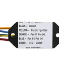 Upgrade Your Ride With This Heavy Duty Engine Cooling Fan Module wiring harness label showing color codes for connections.