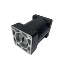 Built Tough Nema 23 Planetary Gearbox Reducer Paired With 57mm Stepper Motor, heavy duty gearbox in black with silver detailing.