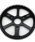 Hard Steel Spur Gear 68T 0.8M 32P For Summit E Revo E Maxx RC Trucks Beefy Durable Gear showing black steel construction and teeth detail