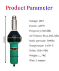Beast 1600W 110V Hot Air Gun Welding Torch For Plastic Welding And Roofing with specifications displayed next to the tool.