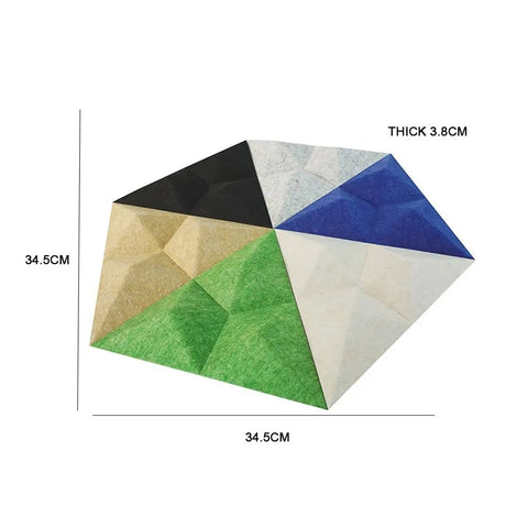Kick The Echo To The Curb With These Top Shelf Hexagon Acoustic Panels High Density Polyester Sound Dampening Wall Tiles in various colors.