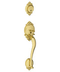 Brookshire Exterior Handleset With Deadbolt In PVD Bright Brass Finish, Exterior Half Only, elegant design, built tough for security