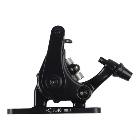 Heavy Duty Mechanical Disc Brakes For Mountain And Road Bikes With Dual Piston Caliper Reinforced Aluminum Frame side view black caliper