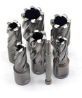 Oscarbide 7-piece annular cutter set with Weldon shanks; HSS mag drill kit with assorted diameters and pilot pin