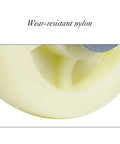 Close-up of wear-resistant nylon wheel from Heavy Duty Swivel Casters Replacement Pack Of Four Built Damn Tough With Thickened Nylon Wheels And Smooth Rolling Ball Bearings For Furniture Carts And Machinery Five Point Two Inch Diameter 800 Kg Load Capacity.