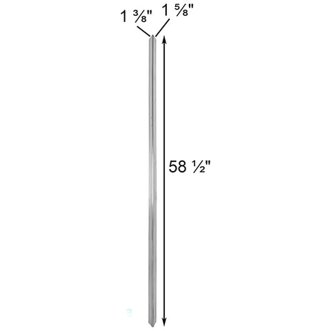 Purple Martin Birdhouse Tri Tel Mounting Pole 12 Foot Telescoping Aluminum Pole section with dimensions labeled in inches