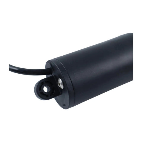 12V Linear Actuator For Trolling Tab System 13 Inch Length 4.25 Inch Stroke Direct Fit Easy Install Heavy Duty 15060 001 15060001 Marine Boat Accessory black actuator end view
