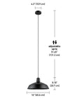 Industrial Matte Black Pendant Light With Adjustable Cord And Caged Shade For A Dope Industrial Vibe In Kitchen And Hallway