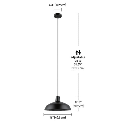 Industrial Matte Black Pendant Light With Adjustable Cord And Caged Shade For A Dope Industrial Vibe In Kitchen And Hallway