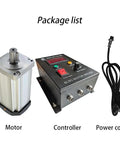 650W 80mm Workhorse Single Phase Brushless DC Motor With Driver Kit shown with motor, controller, and power cord