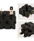 Electric Room Heater With Rotary Selector 3 Pin 2 Gear And 5 Pin 3 Gear 250V 16A close-up of black manual switch