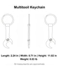 EDC Ready Zinc Alloy Multitool Keychain With Bottle Opener Ultra Compact Silver Pocket Tool dimensions and design view