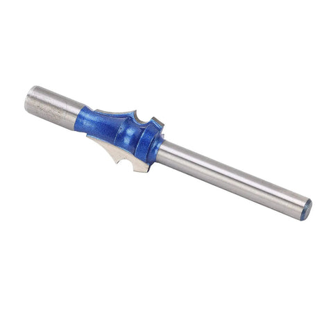 Top Notch 1/4 Inch Shank Router Bit Made From Tough Tungsten Steel Alloy, blue and silver design for cutting wood and MDF.