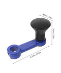 Heavy Duty Rotary Tiller Handle Attachment Two Pack With Manual Hand Crank Lift for garden tiller showing dimensions.