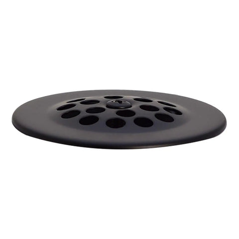 Bulletproof Beehive Bathtub Drain Strainer Grid With Brass Screw Matte Black Finish, round design with honeycomb pattern for clog protection.