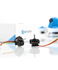 Image of two 1103 11000KV brushless FPV motors for 2S RC drones, designed for Beta75X whoop frame, with wires and connectors visible.