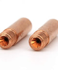 Premium MIG Welding Contact Tips Replacement Consumables With M6x1.0 Thread Fit Model 11 35, copper tips close-up view.