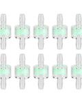 Aurikall 10 Pack Three Layer Transparent ABS Computer Water Cooling Filter, 7mm Outer Diameter PC Cooler Inline Filter on display.