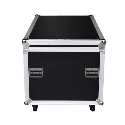 Two Pack Spring Loaded Chest Handle Pulls With Rubber Grip Surface Mount For Chests Trunks Crates And Storage Boxes Heavy Duty Thickened 2mm Iron Hardware Built To Last And Ready For Rough Indoor Outdoor Use installed on a black crate front view.