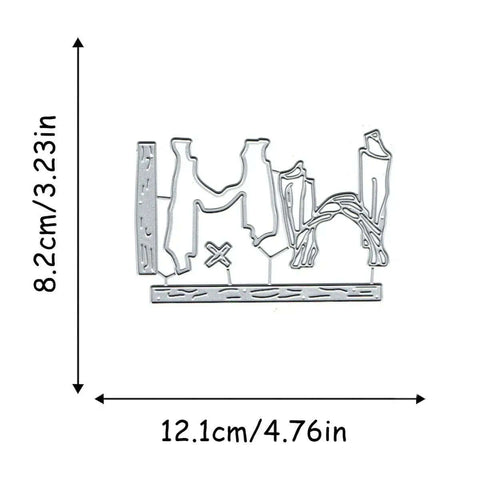 Easter cross design metal cutting die, part of Rectangular Frame Die Cuts Set for Card Making, measures 12.1 by 8.2 cm.