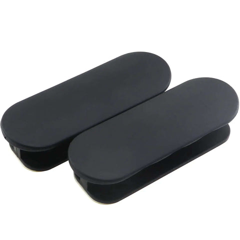 Six Black ABS Self Adhesive Pull Handles For Cabinets Drawers Windows And Furniture 88.4x31.3 Mm 3.48x1.23 Inch Grooved Grip