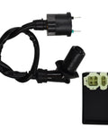 Honda 300 Fourtrax CDI Ignition Coil Replacement Box for 1988-1993 ATVs with connectors and coil.