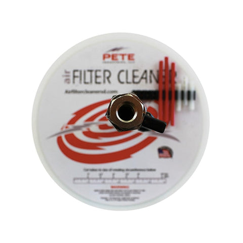 Top view of Air Filter Cleaner Heavy Duty Rotating End For Quick Clean Up, Cleans Most Filters In Under One Minute, Made In USA.