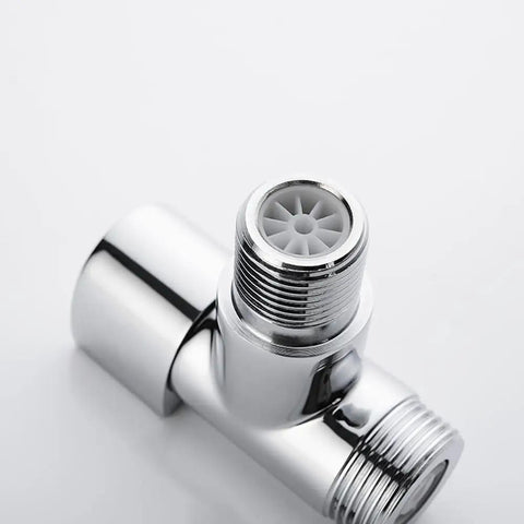 No-Nonsense Backflow Preventer Valve For Washer And Dishwasher, Chrome Solid Brass Angle Valve, Wall Mount, G1/2 Inlet To G3/4 Outlet