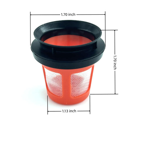 Replacement Vacuum Filter Kit for PowerDash Pet FH50700 Series, filter strainer with measurements, ABS plastic and silicone seal.