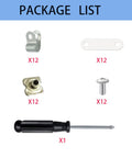 Package contents of Durable Zinc Plated Alloy R Clips With Nickel Plated Screws Nuts And Rubber Gaskets helmet repair kit shown.