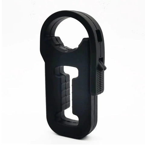 Rugged Black Hi-Lift Jack Handle Keeper For Farm Jacks, heavy duty silicone strap designed to prevent rattling and secure lift jack handles.