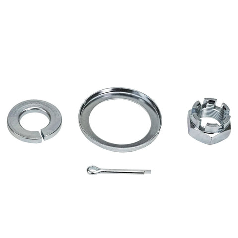 Metal components for 2.4L Front Left Steering Knuckle And Wheel Bearing Hub Assembly For 2011 Kia Optima, including washer, spacer, nut.