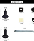 Lock Down Rustproof License Plate Screws Kit With Heavy Duty Anti Vibration Bolts And Theft Proof Covers components sizes displayed.