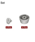 Premium Silver Tone Flat Head Rivet Studs Screw Back Setting Solid Alloy Hardware For Leather Crafting Projects Custom Bag Feet, showing 4 pieces of studs.