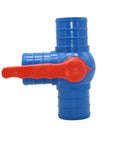 Heavy Duty 50 63 75 100 Mm Water Tape Hose Connector Tee Straight Ball Valve Pipe Fitting For Farm Irrigation And Large Sprinkler System White With Three Way Valve And Universal Hose Clamp Compatibility Built For Easy No Fuss Setup, blue 63 mm tee valve