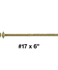 Heavy Duty Construction Lag Screw With Torx Drive Exterior Coated ACQ Compatible 6 Inch Length with washer head