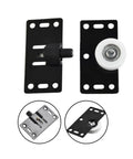 Beefed Up Heavy Duty Sliding Closet Door Roller Set For Wardrobes And Cupboards black metal and white plastic rollers
