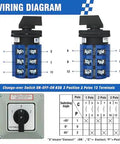 Wiring diagram for Rugged Heavy Duty 63A Rotary Changeover Switch With Exterior Box For Solar And Grid Power Switching
